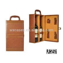 New arrival!high quality leather wine case for 2 bottles hot sell